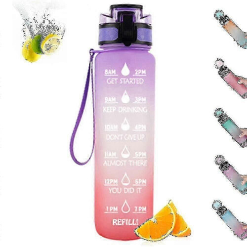 eau avec marqueur de temps,Bouteille de prise de motivation