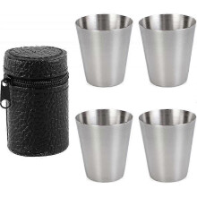 Verres à vin Ensemble de verres à vin Bouteille Hip Tasse empilable en acier inoxydable Tasse en métal