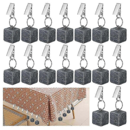 Clip cube weights for table covers - 16PCS marble pendant stones decor 1