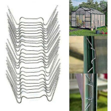 Greenhouse Glazing Glass Clips Stainless Steel Fixing Overlap Garden Maintenance 50 Pcs (W Clips)