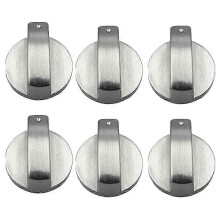 6 stuks fornuisknoppen, 6 mm gasfornuisknoppen, vervangende metalen knoppen voor fornuizen, accessoires