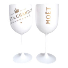 2 stuks 480 ml plastic kroon rode wijnglazen, wit champagneglas voor feesten