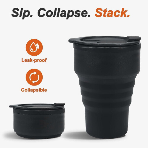 Gobelet de voyage pliable dernier modèle, 375 ml - Poche réutilisable 1