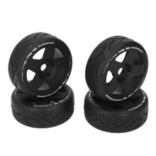 4 kpl 1/8 GT RC pyörät Vahvan pidon maantieajorenkaat kulutusta kestävät maantiepyörät 17 mm sovittimella