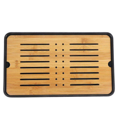 Bamboo Tea Tray Kitchen Dish Drain Tray Rectangular Tea Set Drain Tray Tea Serving Tray 1