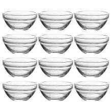 12pcs Glass Bowls Pudding Jelly Bowls Household small Glass Bowls Transparent Bowls
