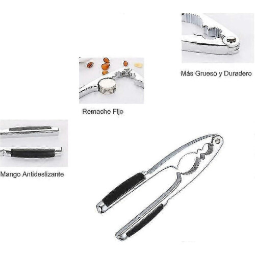 Nut Cracker, Non-Slip Shell Opener with Rubber Handles, 17cm Thick Nutcracker for Nuts and Seafood Shells 2