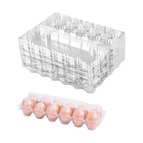 60 Pack Clear Plastic Egg Cartons, Bulk Empty Egg Trays, One Dozen Chicken Egg Holders, Cheap Egg Storage 1