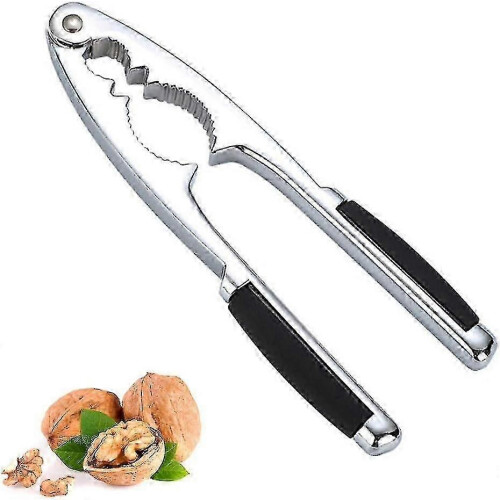 Nut Cracker, Non-Slip Shell Opener with Rubber Handles, 17cm Thick Nutcracker for Nuts and Seafood Shells