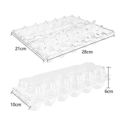 60 Pack Clear Plastic Egg Cartons, Bulk Empty Egg Trays, One Dozen Chicken Egg Holders, Cheap Egg Storage 2