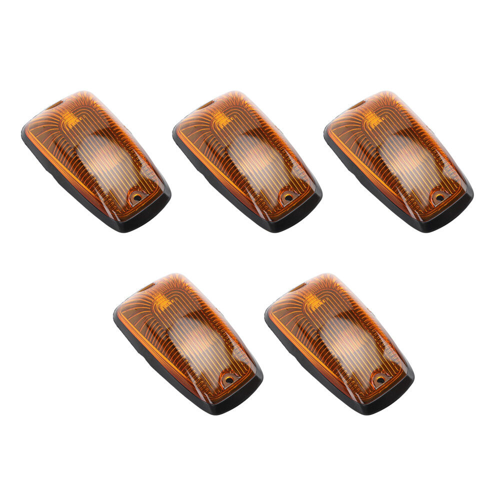 5Pcs Cab Marker Weatherproof Teardrop Cab Top Running For Rv Truck Pickup 12V Light/Amber 3671317043201