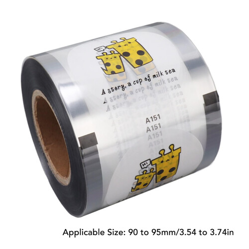 Cup Sealer Film 2000PCS Per Roll CPP Cute Giraffe Pattern Milk Tea Cup Sealing Film for Plastic and 1