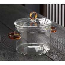 High borosilicate glass stew pot for soup household transparent cooking pot gas open flame high temperature