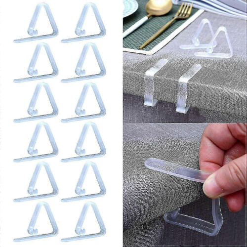 12 Pack Transparent Tablecloth Clips Plastic, Durable, Multi-purpose Clips For Home, Picnic, Camping, 1