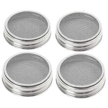 4pcs Stainless Steel Sprouting Lids, Mason Jar Grow Lids, Seed Sprouter Lids for Broccoli, Alfalfa,