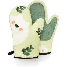 Cotton-Silicone Oven Gloves, Thick Silicone Oven Gloves, Thermal Insulation, Anti-Cracking, Used In