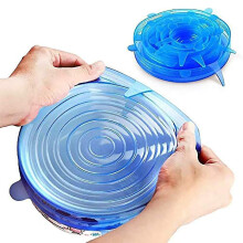 6pcs Silicone Stretch Food Cover Expandable Reusable Durable For Various Size Bowls Cups Pots