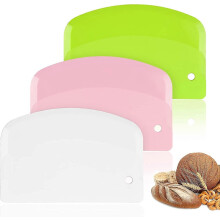 Plastic Dough Scraper,3 Pieces Dough Scraper Dough Cutter Scraper Food Grade Which Is Safe and Healthy