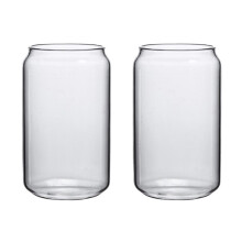 395ml Cola Can Beer Glass Milk Coffee Cup Drinking Glasses Creative Durable Transparent Cup 2PCS