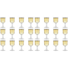 Clear Plastic Wine Glass Recyclable - Shatterproof Wine Goblet - Disposable & Reusable Cups for Cha