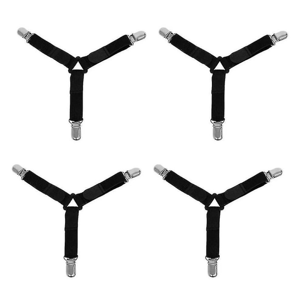 Lot de 4 clips fixes pour couvre-lit à 3 têtes, antidérapants, boucle fixe, anti-glissement