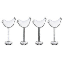 1 Set 4pcs Bird Shape Cocktail Glasses Glass Wine Cups Goblets (transparent) Edition