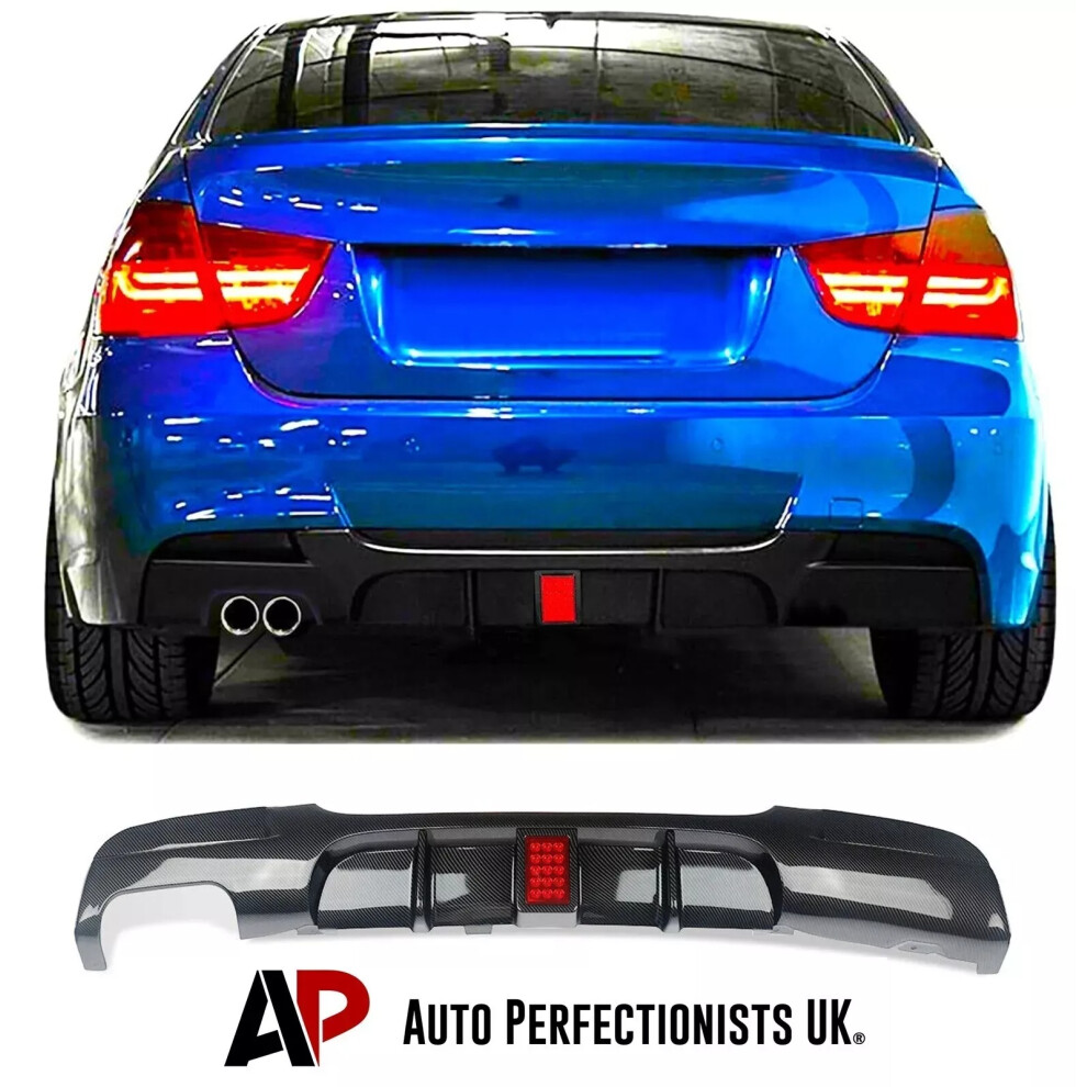 For Bmw 3 Series E90 E91 M Sport Rear Valance Diffuser Splitter W/ Led 5061072664694