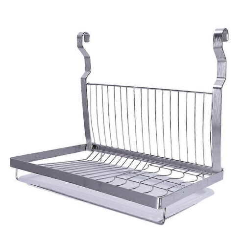 Stainless Steel Folding Hanging Dish Rack Draining Bowl Rack Plates 1