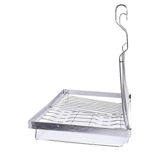 Stainless Steel Folding Hanging Dish Rack Draining Bowl Rack Plates 2