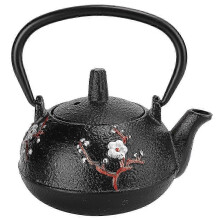 Cast Iron Tea Kettle Imitating Japanese Uncoated Magpie Plum Blossom Gift Decoration 0.3L