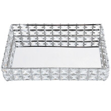 Crystal Tray Cosmetic Snacks Storage Plate Dessert Holder Home Hotel Party Desktop Decoration