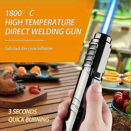 1800F Windproof Torch Lighter Refillable Butane Jet Flame Lighters for Cigars Kitchen Cooking BBQ Firepit 1