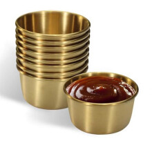 6Pcs 2 Oz Stainless Steel Dipping Sauce Cup, Mini Dip Bowls, Reusable Metal Condiment Cups Ramekins