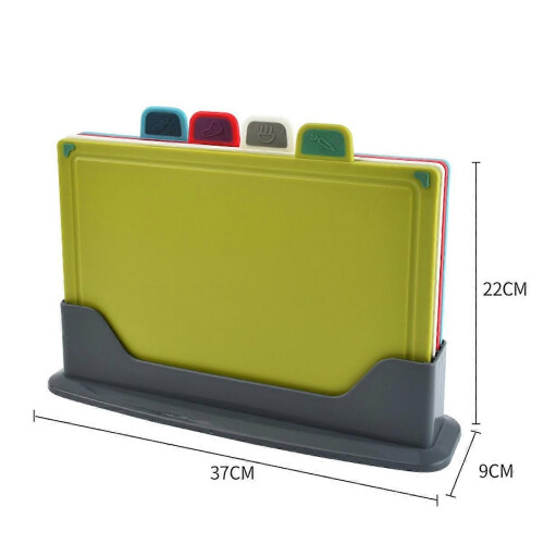Plastic cutting boards, multi-colored, 4-piece 1