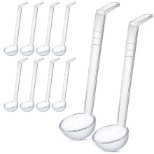 10 Pieces 7.8Inch 1Oz Clear Small Ladle Mini Ladle for Sauce Long Handle Plastic Punch Bowl Ladle S