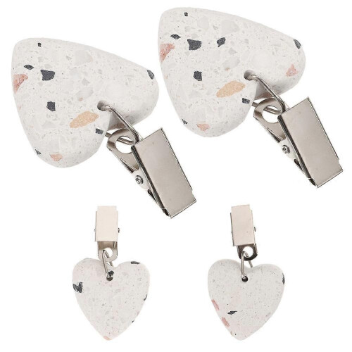 Decorative Tablecloth Weights Compact Clips For Parties Heart Shaped Metal 4Pcs 2