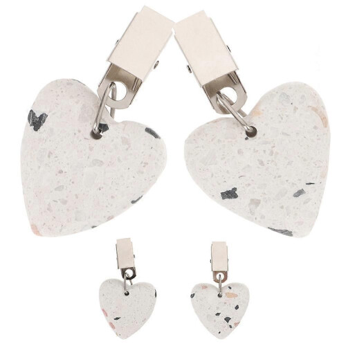 Decorative Tablecloth Weights Compact Clips For Parties Heart Shaped Metal 4Pcs 1