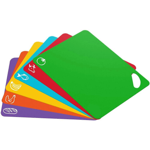 Ensemble de planches à découper à code couleur, en plastique antibactérien sans BPA, lavables au lave-vaisselle, 1