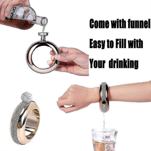 Stainless Steel Creative Flask Bangle with Hip Flask Design 2