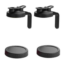Tapas de boca ancha para tarros, 2 tapas abatibles con asa y 2 tapas herméticas para almacenar alimentos.