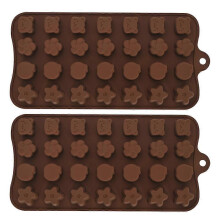 Molde de chocolate de silicona de 2 piezas, molde antiadherente, libre de BPA, molde de chocolate de