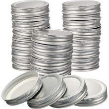 Paquete de 30 tapas para tarros Mason de boca regular, a prueba de fugas, seguras y sólidas.