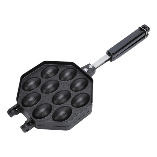 10 Hole Double Sided Takoyaki Maker Baking Pan for Kitchen Camping Home