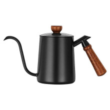 Coffee Pot Stainless Steel Drip Kettle Coffee Gooseneck Long Narrow Spout Wood Handle 1Pack