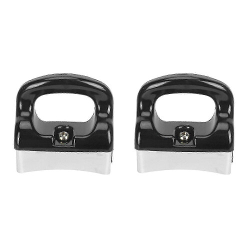 2x Home Black Silver Bakelite Handle For Fry Pan Saucepan Cookware