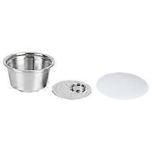 Cápsula de café reutilizable y rellenable de acero inoxidable, apta para cafetera Gusto, color blanco 1