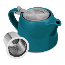 Théière en céramique avec infuseur à thé, théière pour thé en vrac - 550 ml / 18,6 oz, théière en porcelaine
