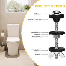 4 stuks universele toiletreservoir-naar-pot-boutenset, robuust, waterdicht roestvrij staal met extra