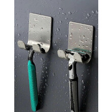 Lot de 2 supports de rasoir adhésifs en acier inoxydable pour douche