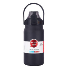 Bouteille d'eau isotherme en acier inoxydable 316 noire de 1 L, grande capacité, idéale pour le sport